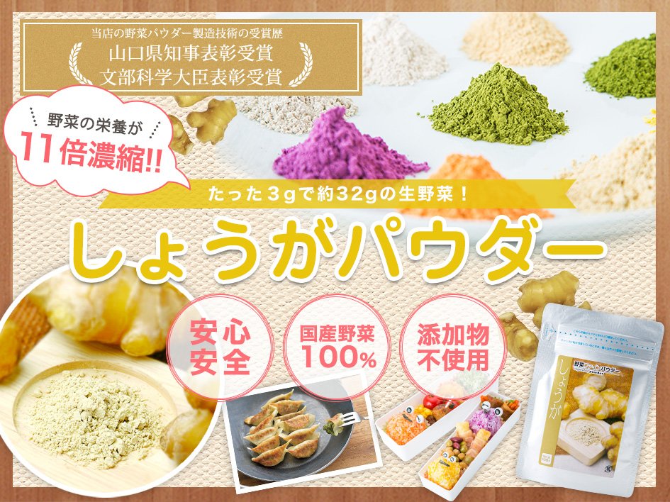 【国産】生姜(しょうが)パウダー(粉末)導入イメージ